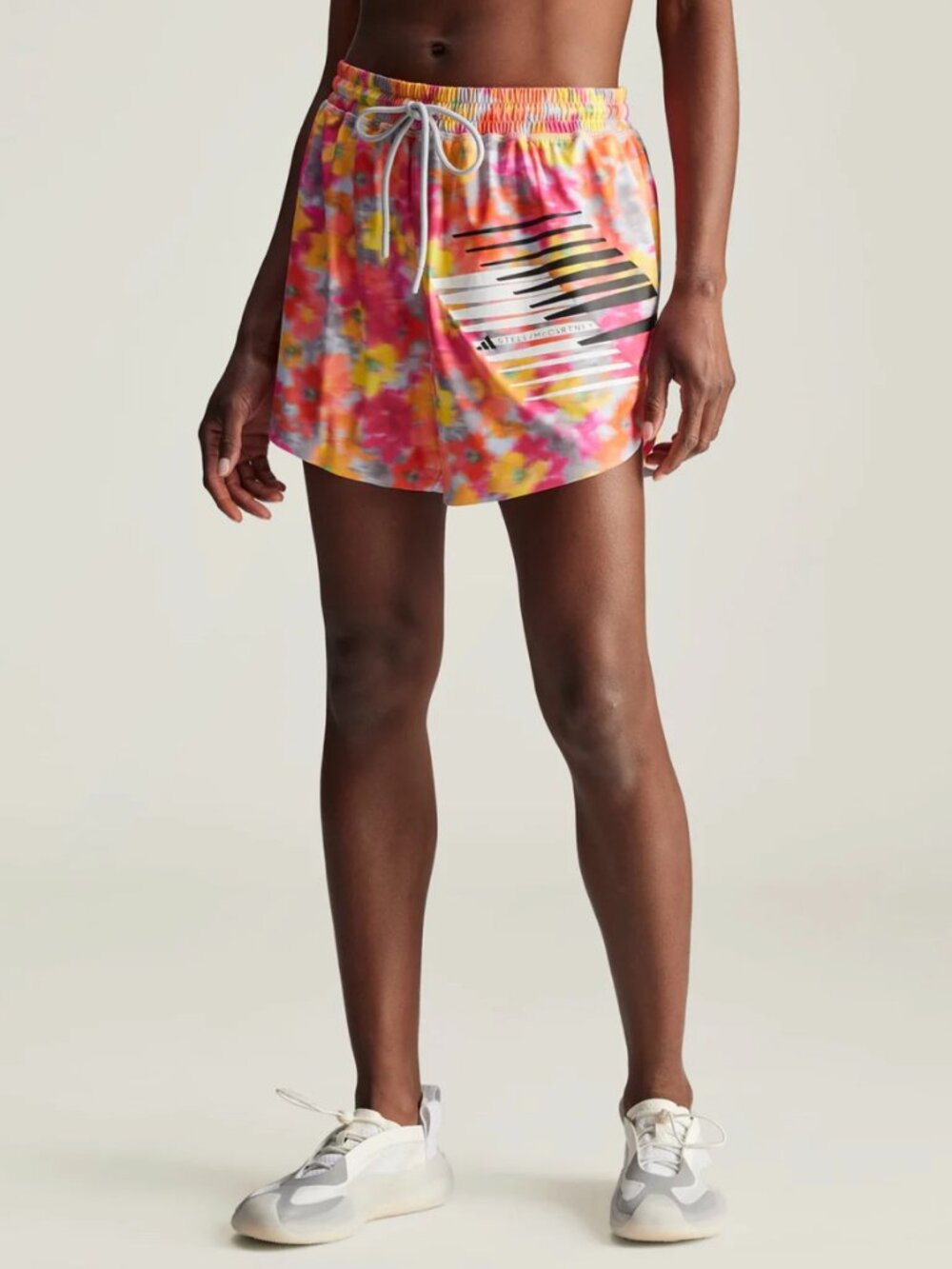 adidas by Stella McCartney Women's Printed Short in Active Gold/Real Pink NWT